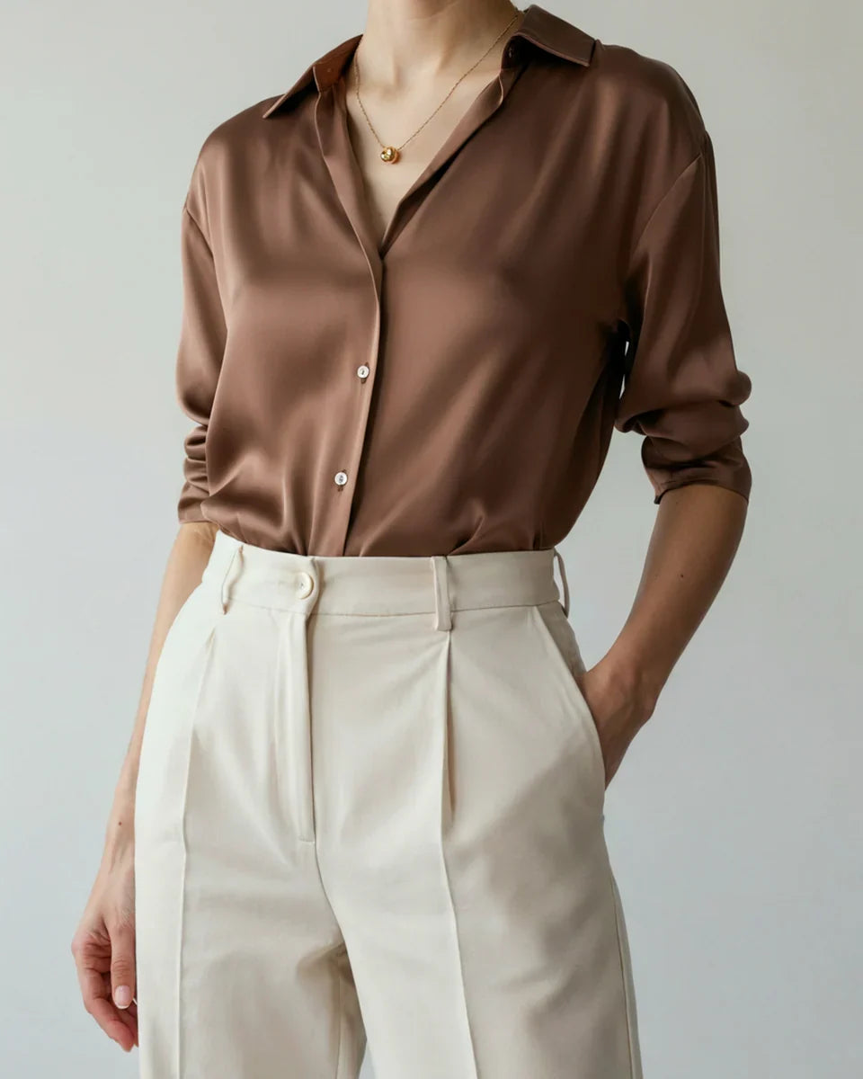 [Bundle Duo] Vernier Éclat Satin Blouse