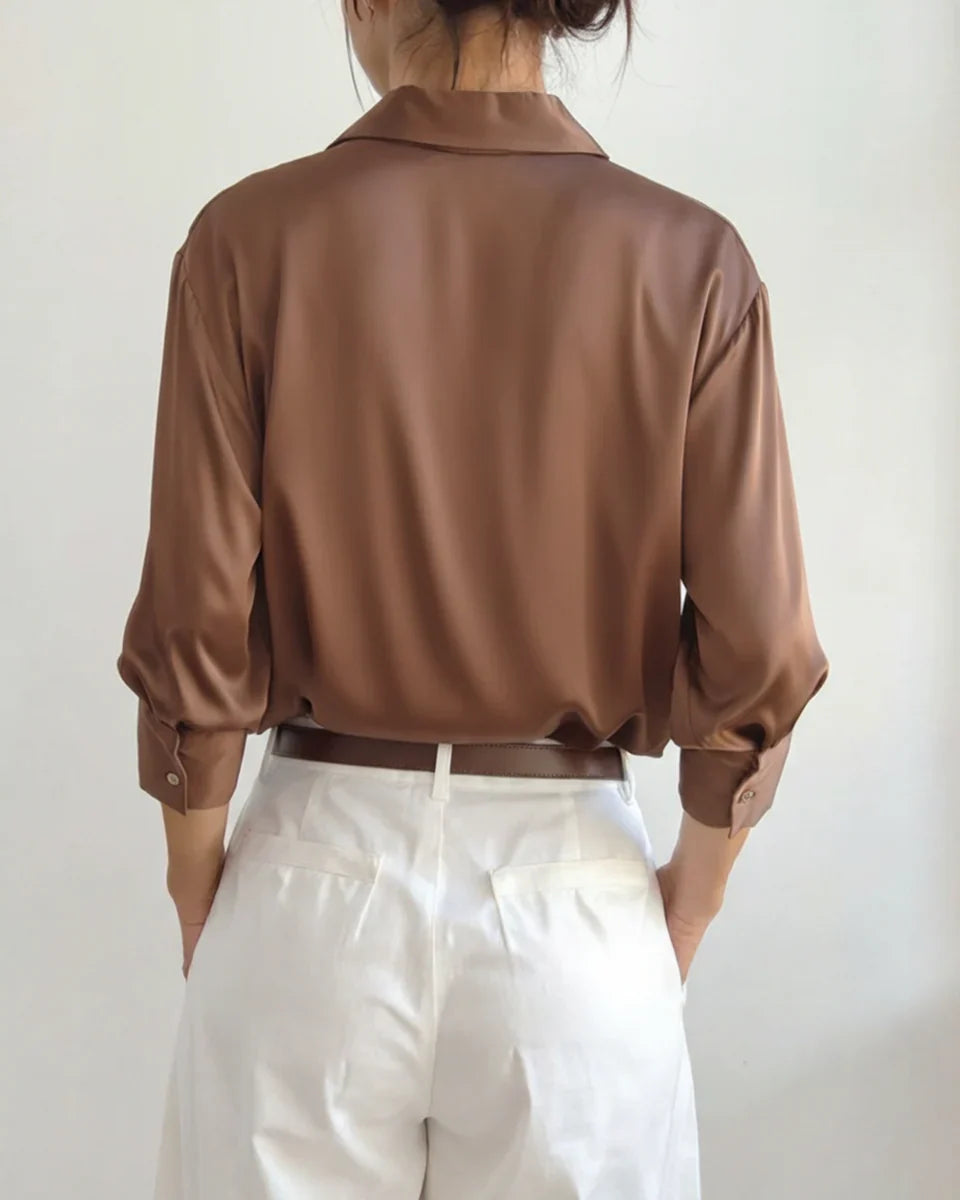 [Bundle Duo] Vernier Éclat Satin Blouse
